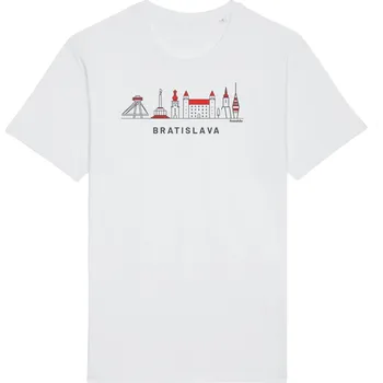 Dámské tričko Tričko Bratislava ikony bíle L