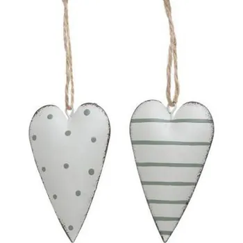 Pro Háčkování Srdce kovové malé 2 ks bílá