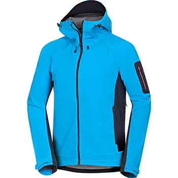 Pánská softshellová bunda Northfinder Pánská outdoorová softshellová 3L bunda s kapucí BRIO, modrá, XL 176366