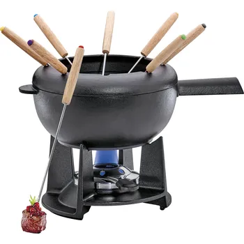 Fondue Spring SAAS-FEE Sada na fondue pro 8 osob Ø 20 cm/2 l litina černá