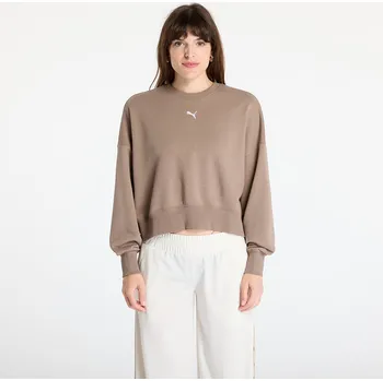 Pánské oblečení Mikina Puma Wardrobe Essentials Over-Oversized Crew TR Totally Taupe L