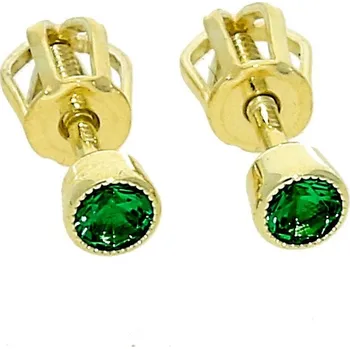 Náušnice Goldstore Zlaté pecky náušnice s kamenem Váha: 0.82 g