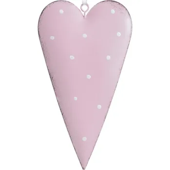 Pro Háčkování Srdce kovové střední puntík růžová