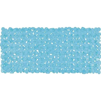 Sada koupelnových doplňků Spirella protiskluzová podložka do vany Riverstone, modrá, 75 × 36 cm
