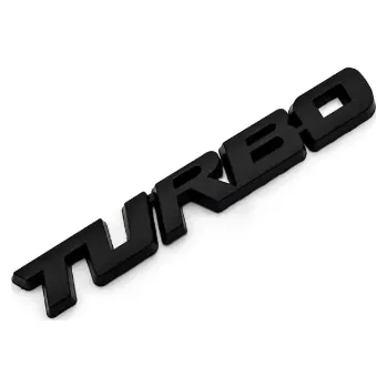 Znak automobilu Znak Turbo nápis černý 13 x 1,8 cm
