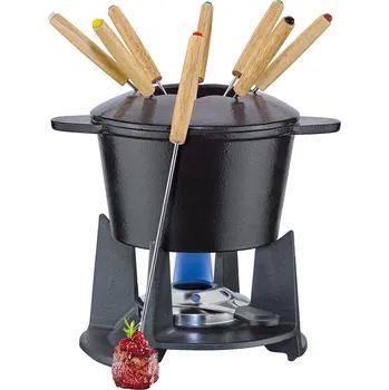 Fondue Spring GRENOBLE Sada na fondue pro 8 osob Ø 16 cm/1,5 l litina černá