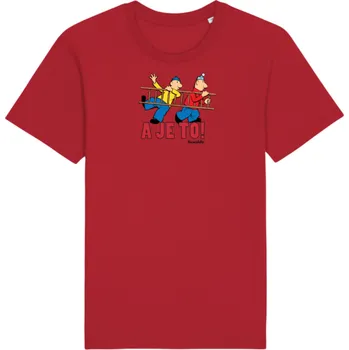 Dámské tričko Tričko Pat a Mat - S žebříkem červené L