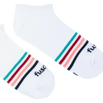Dámské oblečení Kotníkové ponožky Proužek bílý L (43-46)