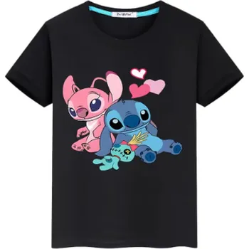 Dívčí tričko Dětské tričko s potiskem Lilo & Stitch (vel. od 2 do 14 let) - různé barvy Barva: Černá, Velikost: 160