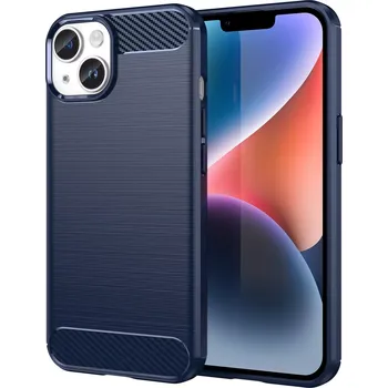 Pouzdro na mobilní telefon Forcell Carbon Case kryt na iPhone 14 , silikonové, modré, 9145576267219
