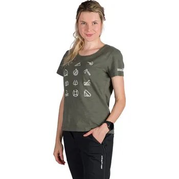 Dámské tričko Northfinder Dámské outdoorové triko z organické slub bavlny CANDICE, zelená, 176759