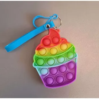 POP IT Pop It- klíčenka s poutkem Rainbow Cupcake