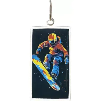 Přívěsek Snowboardista Miniartion stříbro