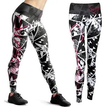 Dámské legíny SWEEP SKPT077 bílá/černá L