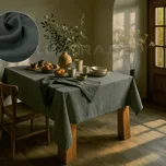 Lněný ubrus khaki,120x140