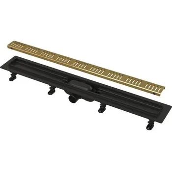 Alcadrain SIMPLE Podlahový žlab 95 cm s okrajem pro perforovaný rošt, mosaz