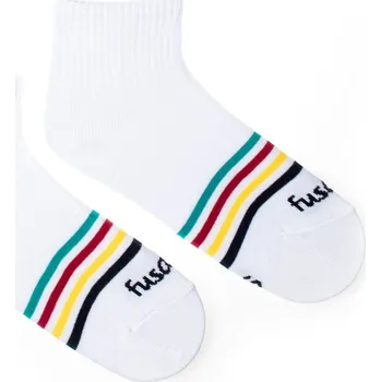 Dámské ponožky Tříčtvrteční ponožky Proužek bílý L (43-46)