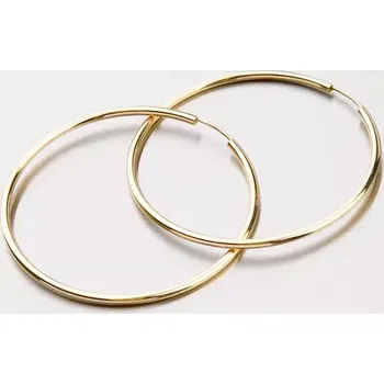 Náušnice Dámské náušnice žluté zlato 585 kruhy - 40 mm 12-246