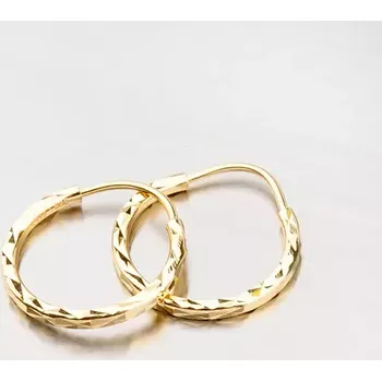 Náušnice Dámské náušnice žluté zlato 585 kruhy - 15 mm 113-1427