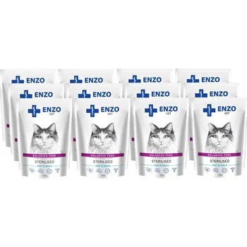 Krmivo pro kočku ENZO VET Sterilised s telecím masem v omáčce 10x100g + 2x100g Gratis