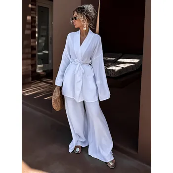 Bílý mušelínový zavazovací cardigan CHANIA Velikost: ONESIZE