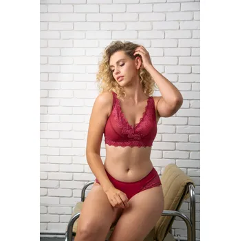 Podprsenka TIMO Timo | Celokrajková nevyztužená podprsenka Bralette Syrah - 75D / 37