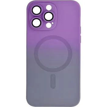 Pouzdro na mobilní telefon Gradient silikonový kryt MagSafe se sklem na fotoaparát pro iPhone 12 Barva: Fialová/šedá