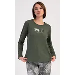 Vienetta Dámské pyžamo dlouhé Barbora: khaki L