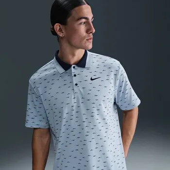 Pánské tričko Nike Dri-Fit Tour Micro Print Mens Light Armory Blue/Black S Polo košile