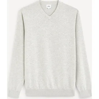 Pánská móda Celio Bavlněný svetr Decotonv 1139472 Šedá S