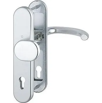 Dveřní kování Hoppe Bezpečnostní kování Marseille bez překrytu Provedení: madlo/klika, Povrch: elox stříbrný - F1, Rozteč: 90