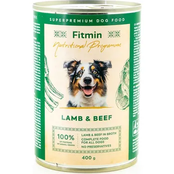 Krmivo pro psa Fitmin Konzerva s jehněčím a hovězím masem, 400 g