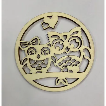 Dřevěná hračka Dřevěný výřez sovičky v kruhu