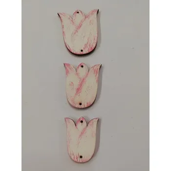 Dřevěná hračka Dřevěný výřez skládačka tulipány růžové