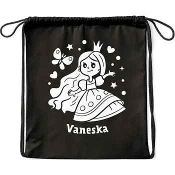 Městský batoh Vak Princezna se jménem Barva: Černá