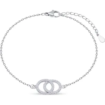 Náramek Stříbrný náramek s propletenými kruhy 2852