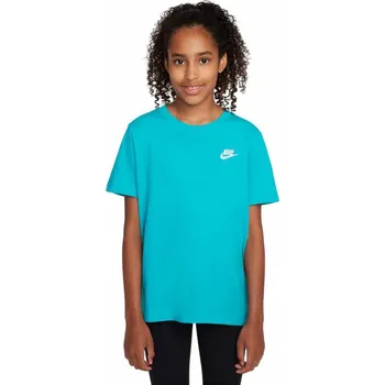 Dětské tričko s krátkým rukávem Nike NSW TEE EMB FUTURA LBR K modré FZ5177-345 - XL | UK 11 | US 12