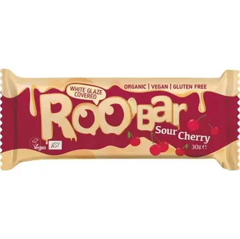 Roobar Sour cherry covered with white glaze BIO 30 g