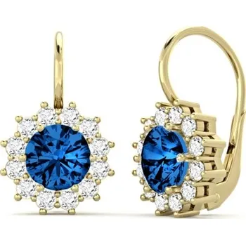 Náušnice Couple, Elegantní náušnice Dion, žluté zlato s modrými zirkony, 585-66-3-0230.0Z00.0.00.112.08