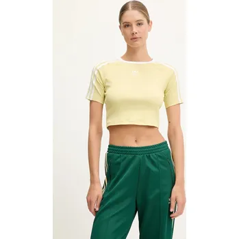 Dámské tričko Tričko adidas Originals 3-Stripes JD0307 žlutá 10X, vel. S
