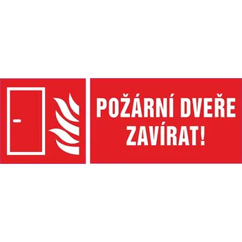 Značení Požární dveře - zavírat - samolepka 280 x 110 mm