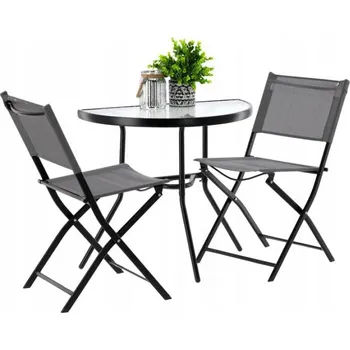 Sada balkonového nábytku v šedé barvě