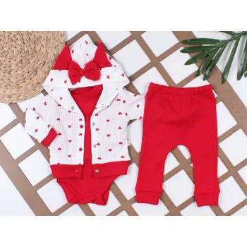 Kojenecká souprava 3-dílná dětská tepláková souprava mikina, tepláky, body Minnie 74/80