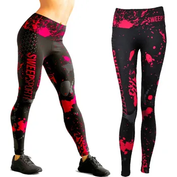 Dámské legíny SWEEP SKPT098 černá/růžová M