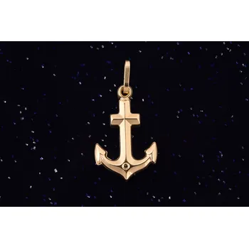 Přívěsek Zlatý přívěsek kotva P036, Au 585/1000 4kt, 0,45g (14kt,váha 0,45g)