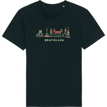 Dámské tričko Tričko Bratislava ikony černé S