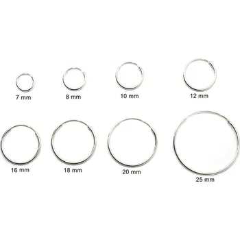 Náušnice Stříbrné kruhové náušnice Classic - 16 mm