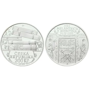 Česká republika. 200 Kč 2011. Jiří Melantrich z Aventina. Běžná kvalita.