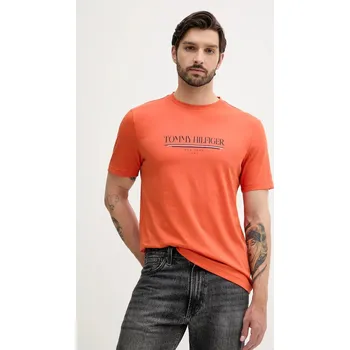 Pánská móda Bavlněné tričko Tommy Hilfiger MW0MW40324 oranžová 23X, vel. M