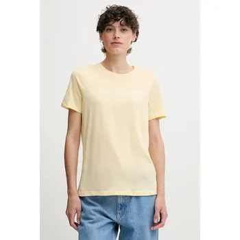 Bavlněné tričko Tommy Hilfiger WW0WW40276 žlutá 10A, vel. L